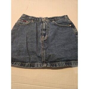 Vintage Tommy Hilfiger Sz 1 Denim Skirt Distressed On Top